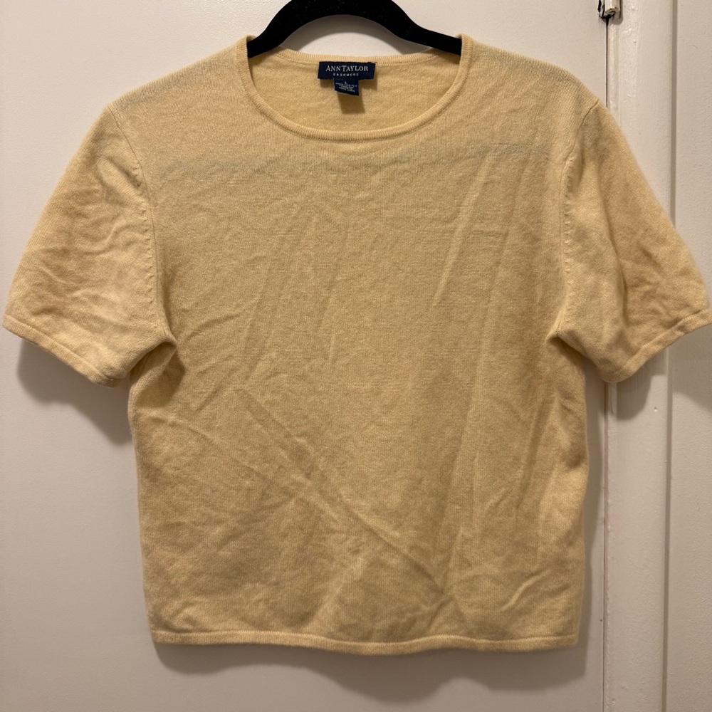Ann Taylor Butter Yellow Cashmere Sweater